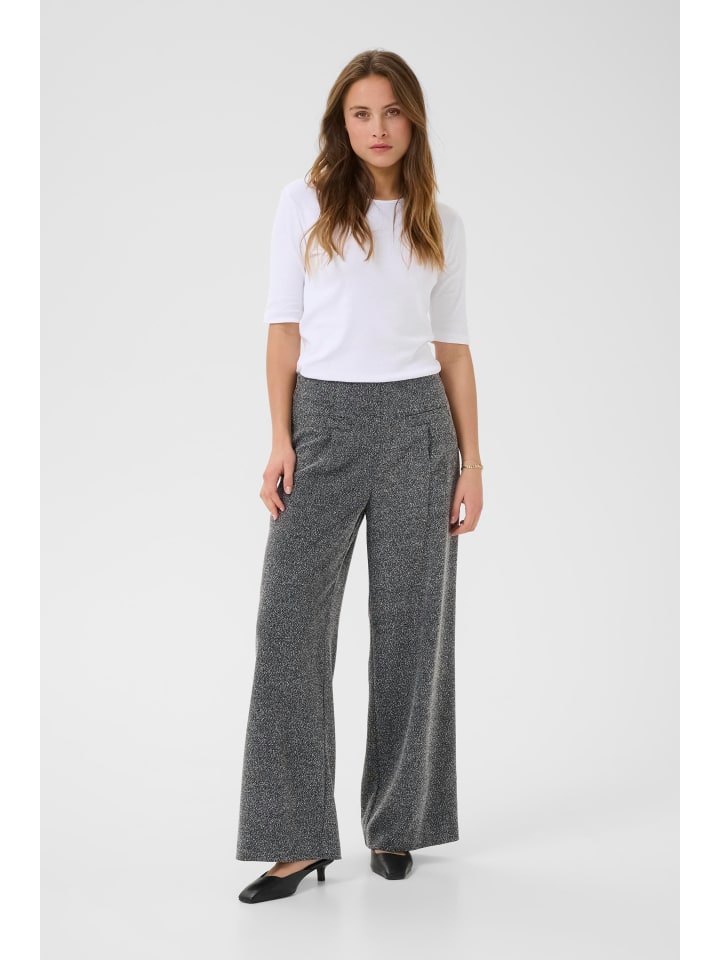 Kaffe Черные меланжевые брюки свободного кроя KAalba
Kaffe Черные меланжевые брюки свободного кроя KAalba