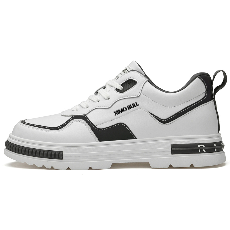 XIMO BULL Мужские белые повседневные низкие кроссовки с устойчивостью к истиранию, цвет White 
XIMO BULL Мужские белые повседневные низкие кроссовки с устойчивостью к истиранию, цвет White