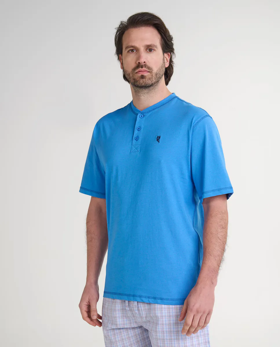 Мужская короткая пижамная футболка из трикотажа синего цвета El Búho Nocturno, синий
Мужская короткая пижамная футболка из трикотажа синего цвета El Búho Nocturno, синий