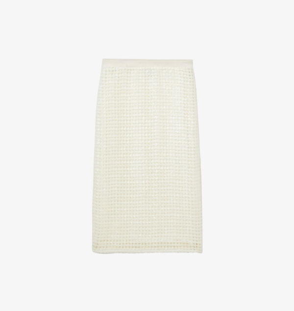 Юбка миди прямого кроя, украшенная пайетками, связанная крючком Claudie Pierlot, цвет naturels 
Юбка миди прямого кроя, украшенная пайетками, связанная крючком Claudie Pierlot, цвет naturels