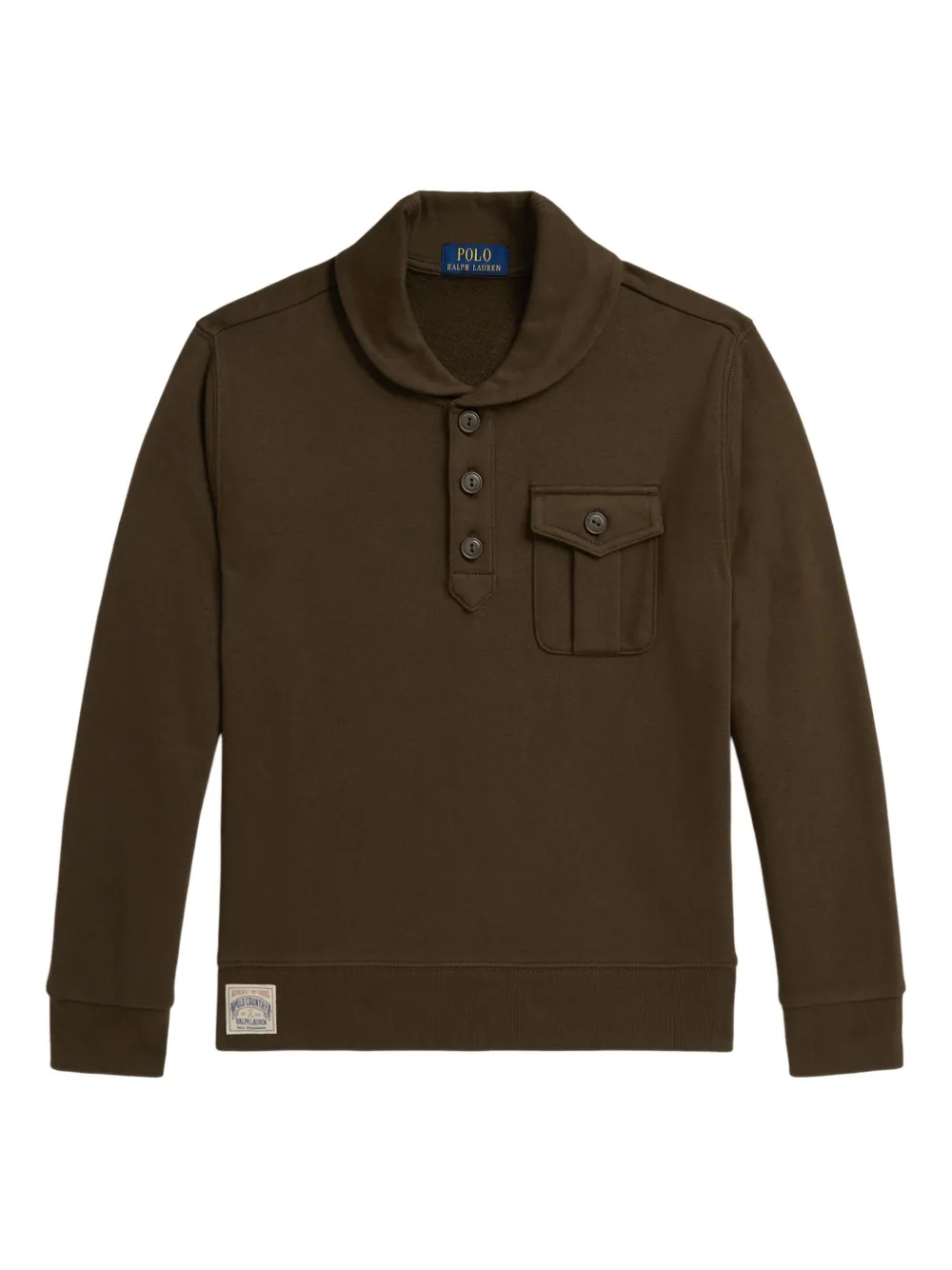 Толстовка с воротником-шалькой POLO RALPH LAUREN KIDS, коричневый 
Толстовка с воротником-шалькой POLO RALPH LAUREN KIDS, коричневый