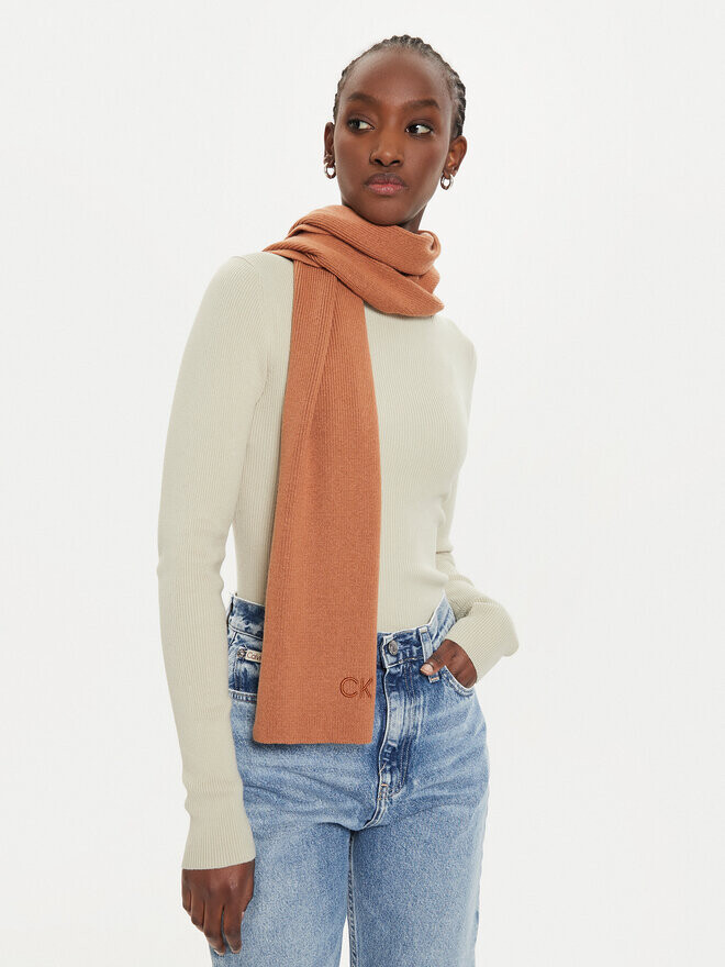 Шарф Calvin Klein, коричневый
Шарф Calvin Klein, коричневый