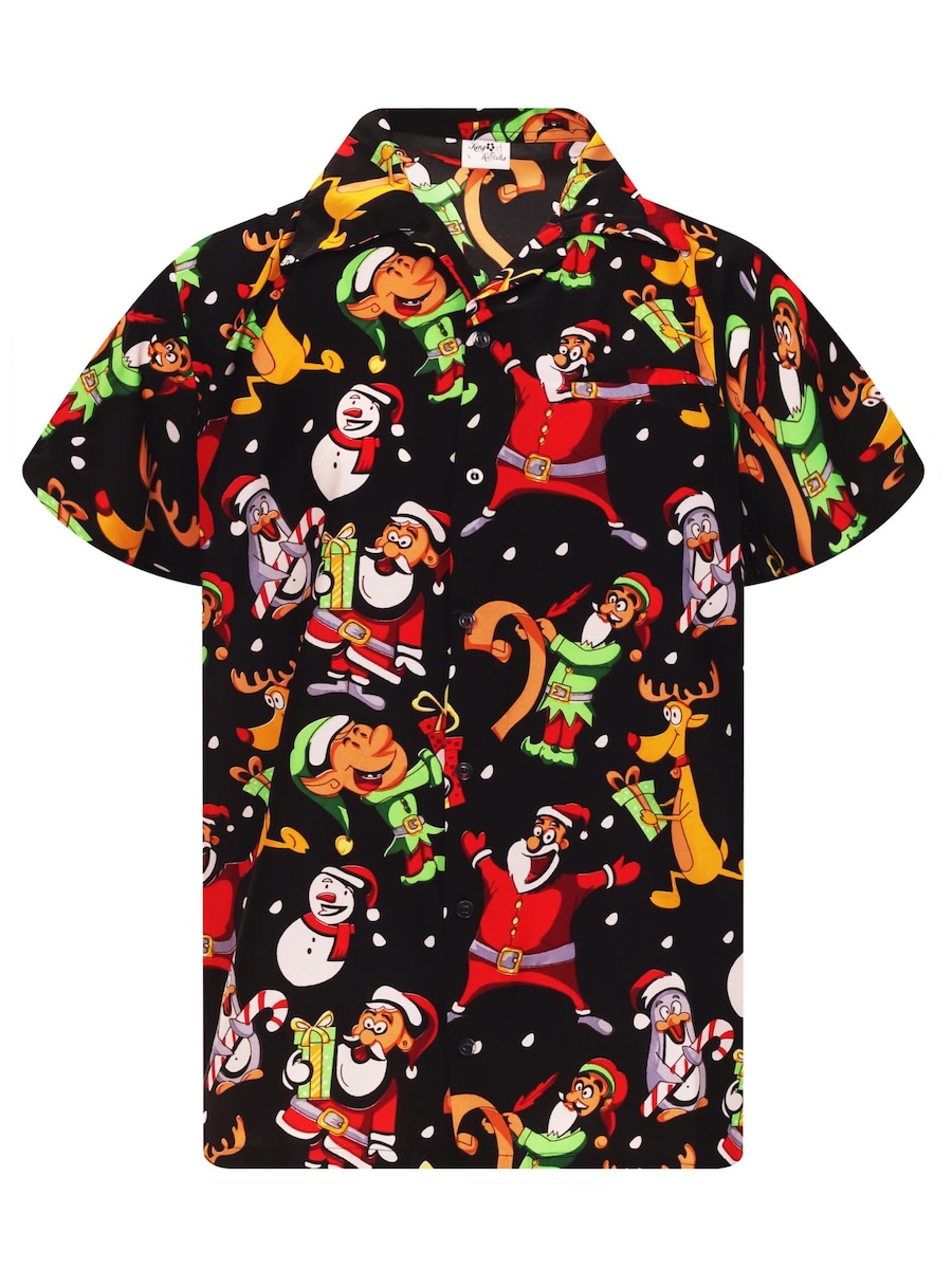 Рубашка на пуговицах классического кроя King Kameha Christmas Written Santa, черный
Рубашка на пуговицах классического кроя King Kameha Christmas Written Santa, черный