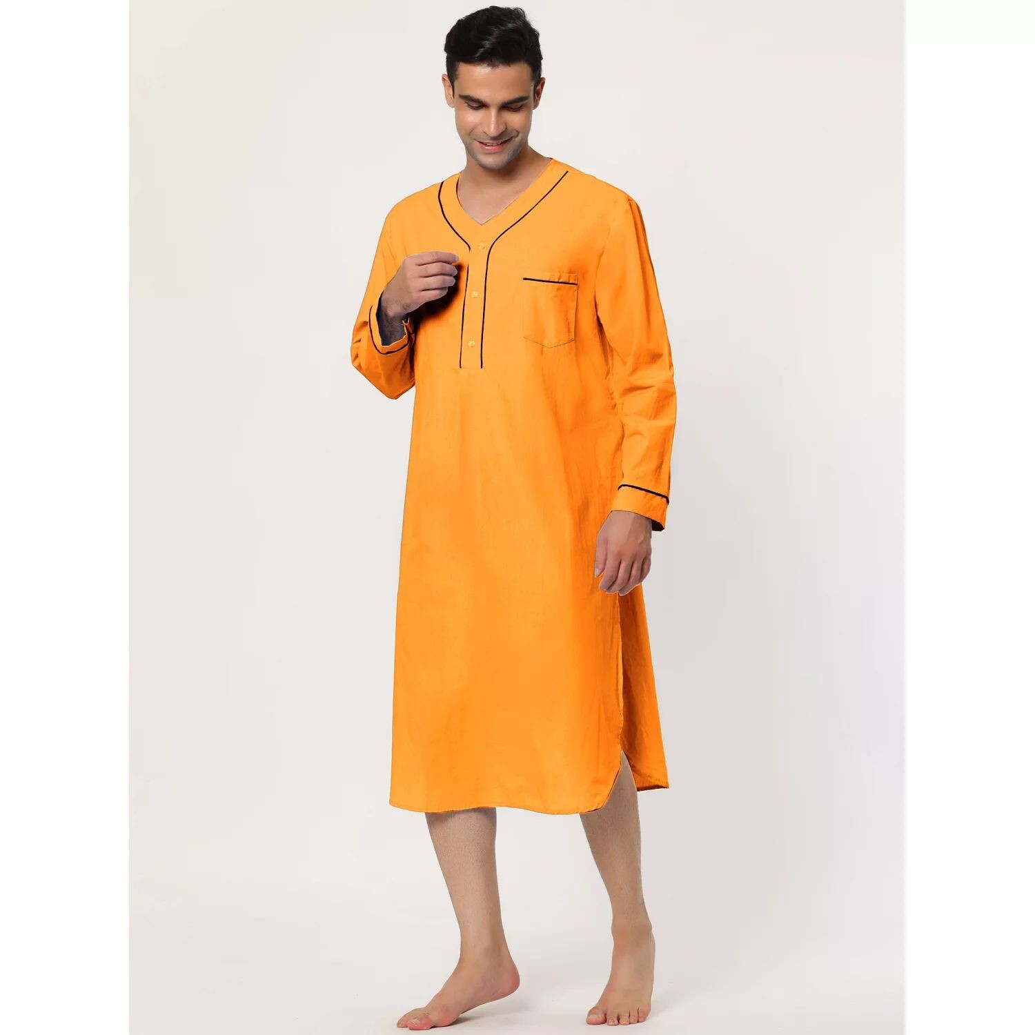 Мужская ночная рубашка, хлопковая рубашка для сна, ночная рубашка с длинными рукавами, одежда для сна Lars Amadeus
Мужская ночная рубашка, хлопковая рубашка для сна, ночная рубашка с длинными рукавами, одежда для сна Lars Amadeus