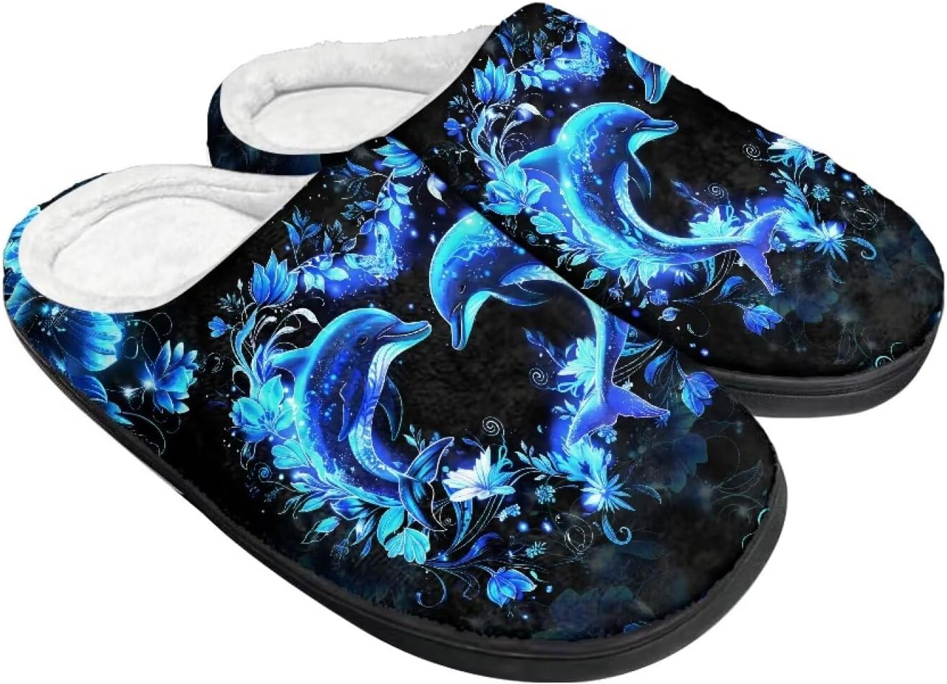 Женские уютные пушистые тапочки унисекс с легким надеванием, повседневные домашние тапочки для спальни с противоскользящей подошвой для мужчин Tomeusey, Dolphin Floral
Женские уютные пушистые тапочки унисекс с легким надеванием, повседневные домашние тапочки для спальни с противоскользящей подошвой для мужчин Tomeusey, Dolphin Floral