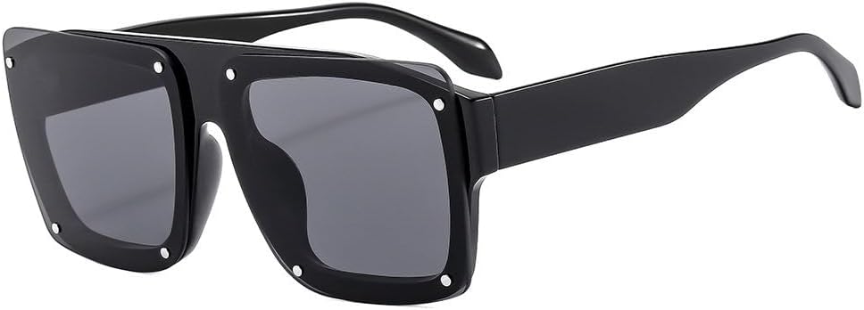 Модные солнцезащитные очки для мужчин, большие, в стиле панк, черные, солнцезащитные очки для женщин, винтажные, с заклепками (красно-серые, один размер) LXLHWN, Black
Модные солнцезащитные очки для мужчин, большие, в стиле панк, черные, солнцезащитные очки для женщин, винтажные, с заклепками (красно-серые, один размер) LXLHWN, Black