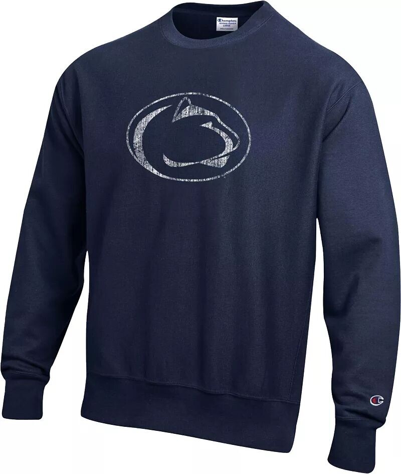 Мужская свитшот с круглым вырезом с обратной переплетением Champion Penn State Nittany Lions синего цвета
Мужская свитшот с круглым вырезом с обратной переплетением Champion Penn State Nittany Lions синего цвета