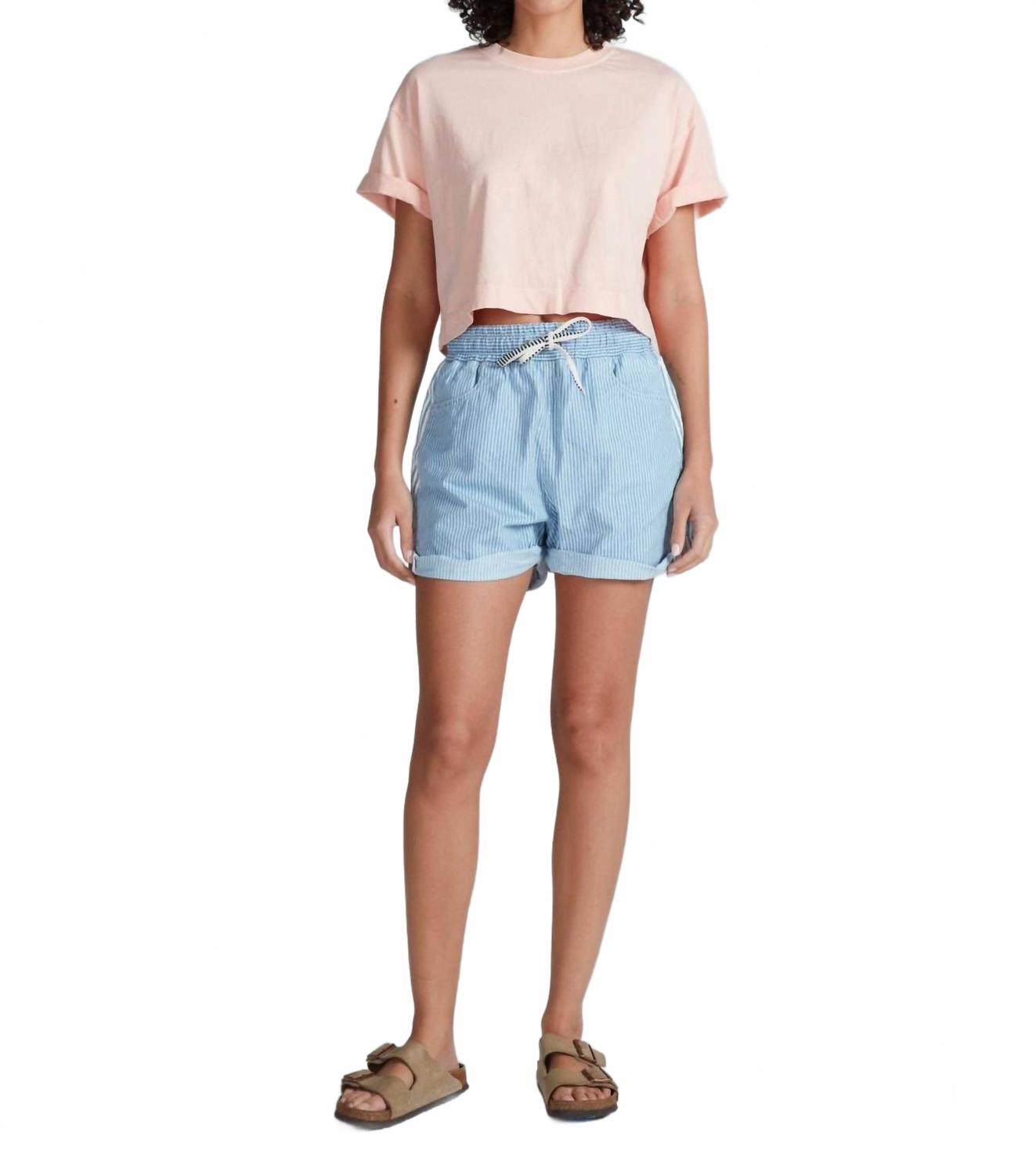 Короткие шорты Cancun в синюю полоску ASKK NY
Короткие шорты Cancun в синюю полоску ASKK NY