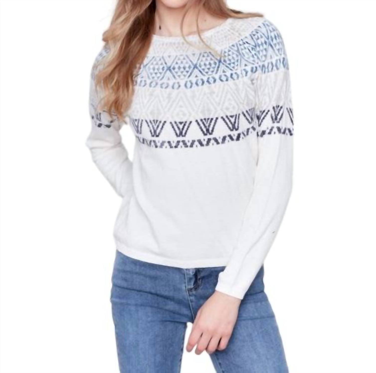 Лыжный свитер цвета экрю с обратной печатью CHARLIE B, цвет ecru 
Лыжный свитер цвета экрю с обратной печатью CHARLIE B, цвет ecru