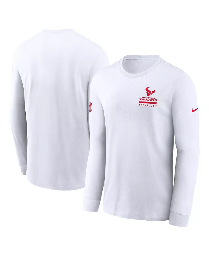 Мужская белая футболка с длинным рукавом Houston Texans Sideline Performance Nike
Мужская белая футболка с длинным рукавом Houston Texans Sideline Performance Nike