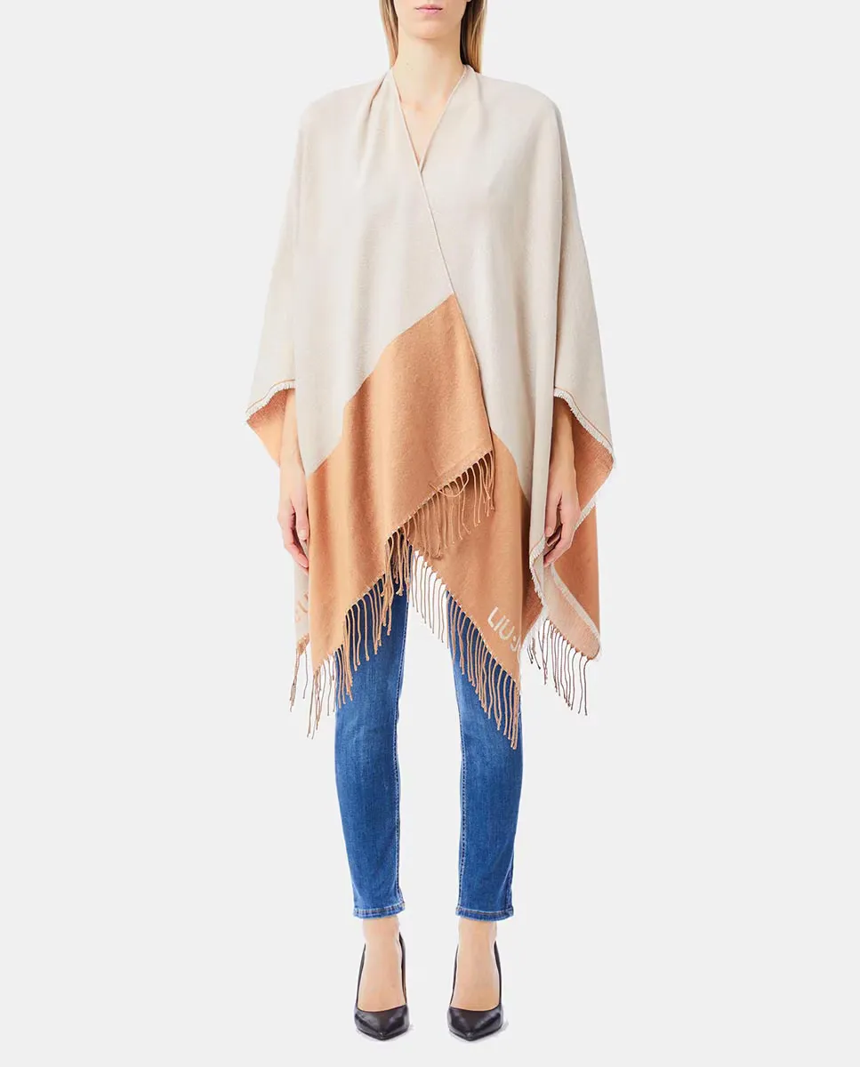 Пончо двухцветное LIUJO, бежевый
Пончо двухцветное LIUJO, бежевый
