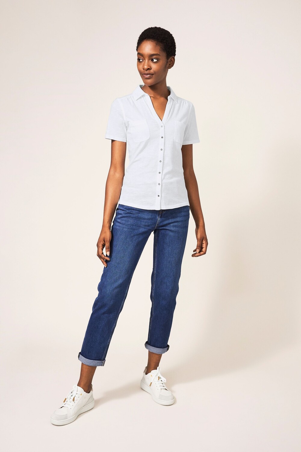 Рубашка белая трикотажная с карманами Stuff White Stuff, белый
Рубашка белая трикотажная с карманами Stuff White Stuff, белый