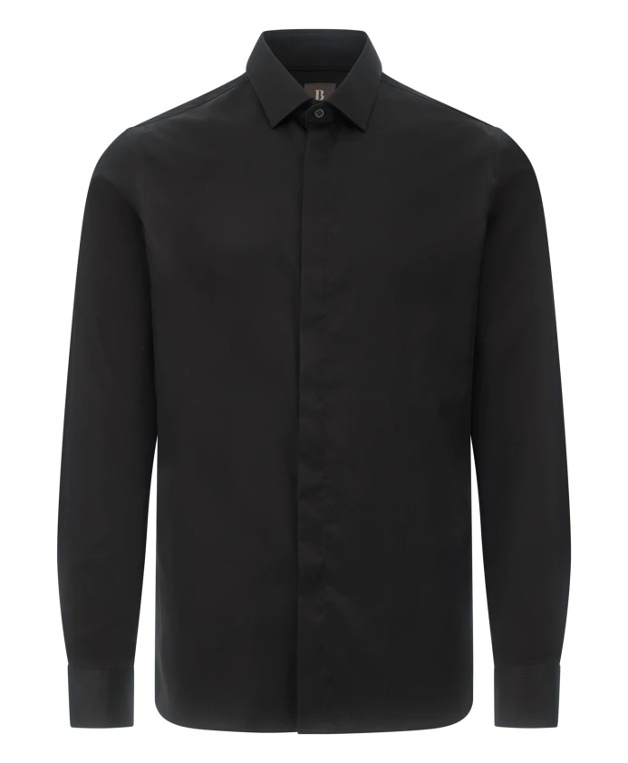 Приталенная рубашка из хлопкового атласа Boggi Milano, черный
Приталенная рубашка из хлопкового атласа Boggi Milano, черный