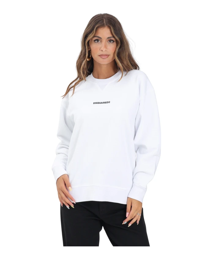 Белый пуловер с круглым вырезом в минималистичном стиле Dsquared2, белый
Белый пуловер с круглым вырезом в минималистичном стиле Dsquared2, белый