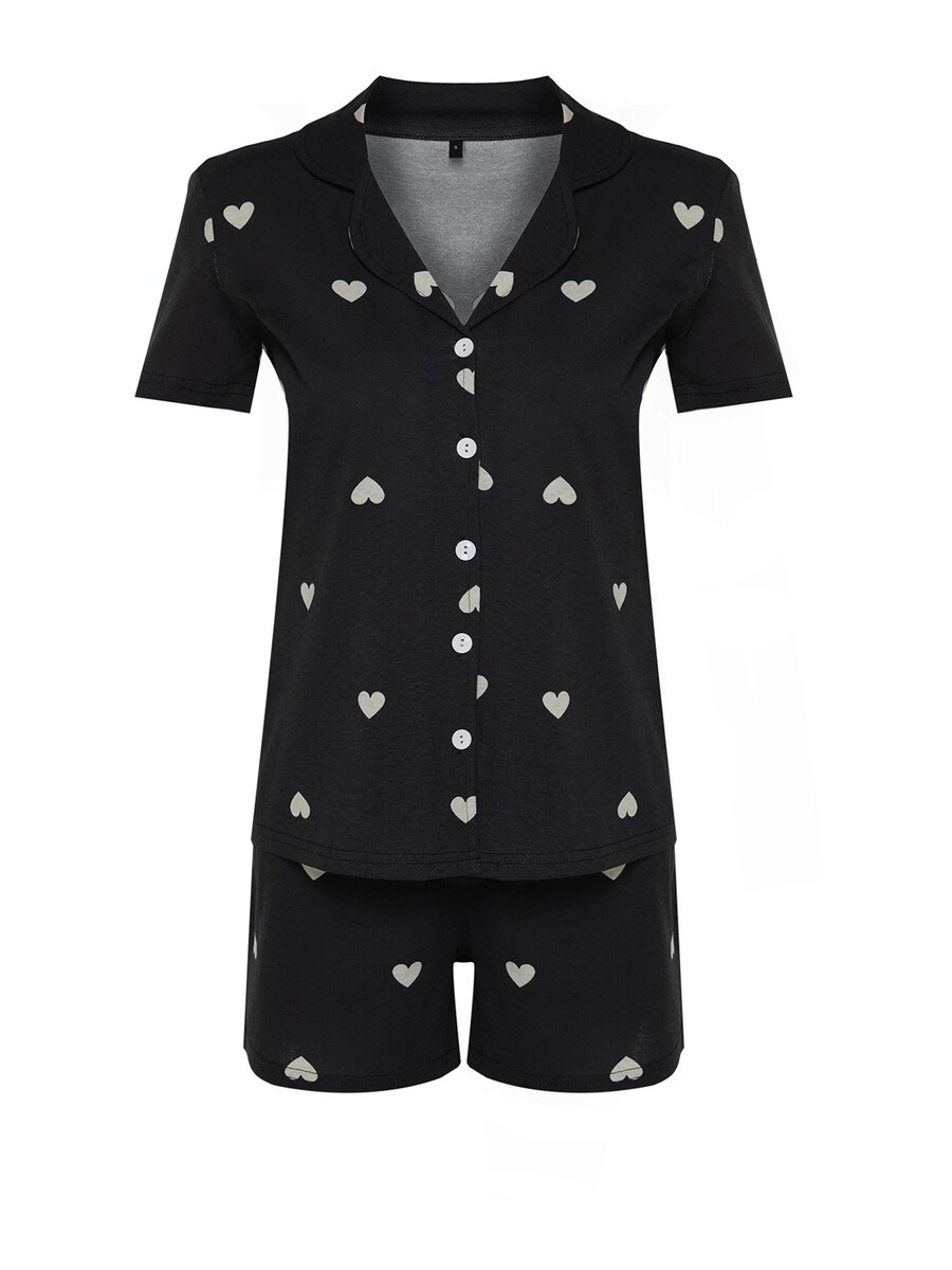 Короткий пижамный комплект Trendyol, Black
Короткий пижамный комплект Trendyol, Black