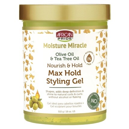 Гель для укладки волос Moisture Miracle Max Hold с оливковым маслом и маслом чайного дерева, 18 жидких унций African Pride
Гель для укладки волос Moisture Miracle Max Hold с оливковым маслом и маслом чайного дерева, 18 жидких унций African Pride