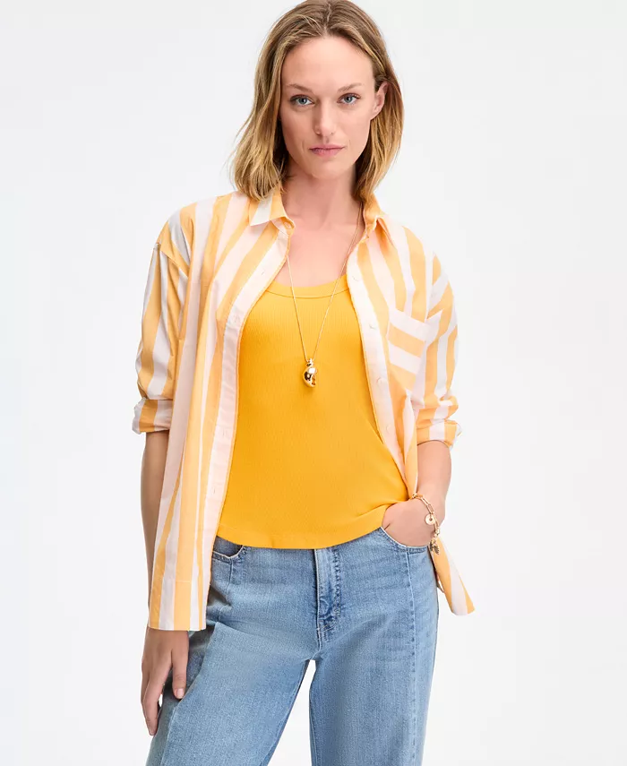 Женская полосатая рубашка с длинным рукавом On 34th, желтый
Женская полосатая рубашка с длинным рукавом On 34th, желтый