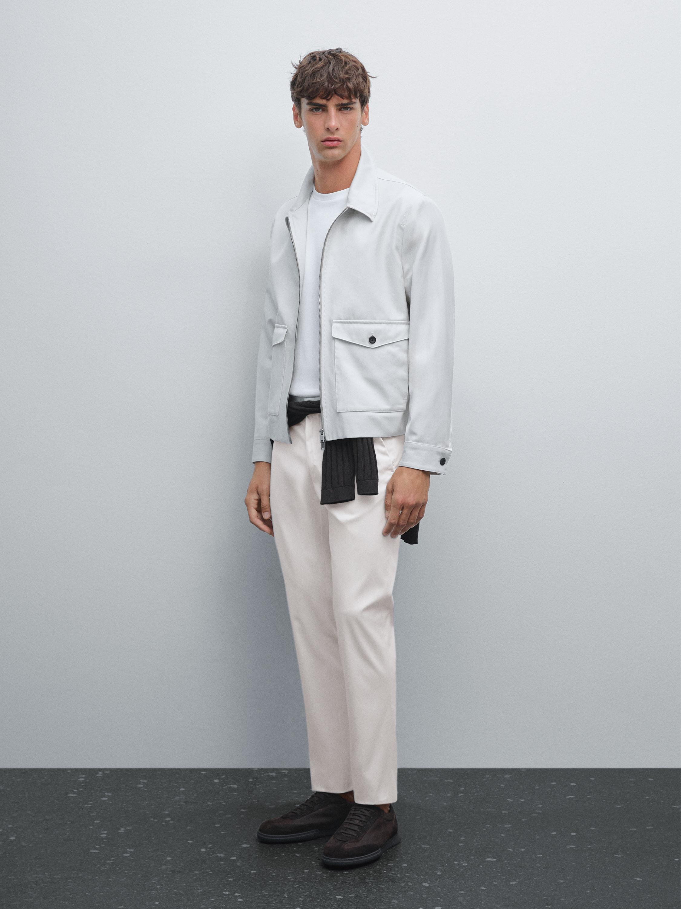 Узкие брюки из хлопковой смесовой ткани Massimo Dutti, Stone
Узкие брюки из хлопковой смесовой ткани Massimo Dutti, Stone