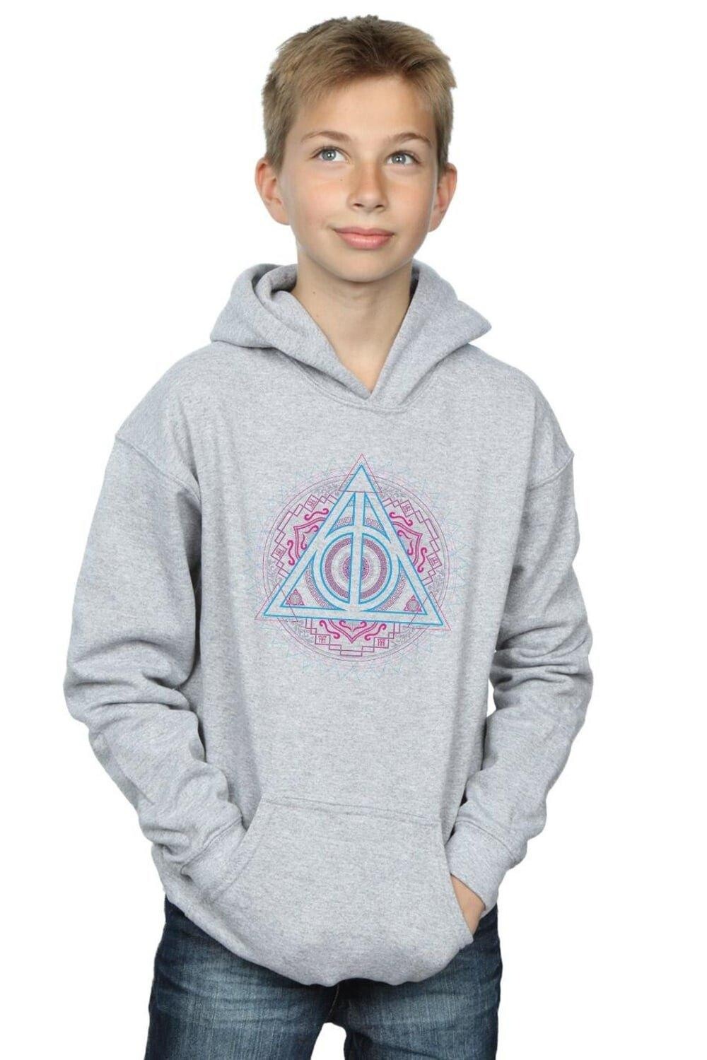 Неоновая толстовка с капюшоном «Дары смерти» Harry Potter, серый 
Неоновая толстовка с капюшоном «Дары смерти» Harry Potter, серый