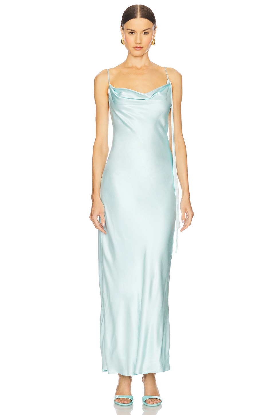 Renu платье макси с капюшоном-воротником Bardot, aqua
Renu платье макси с капюшоном-воротником Bardot, aqua