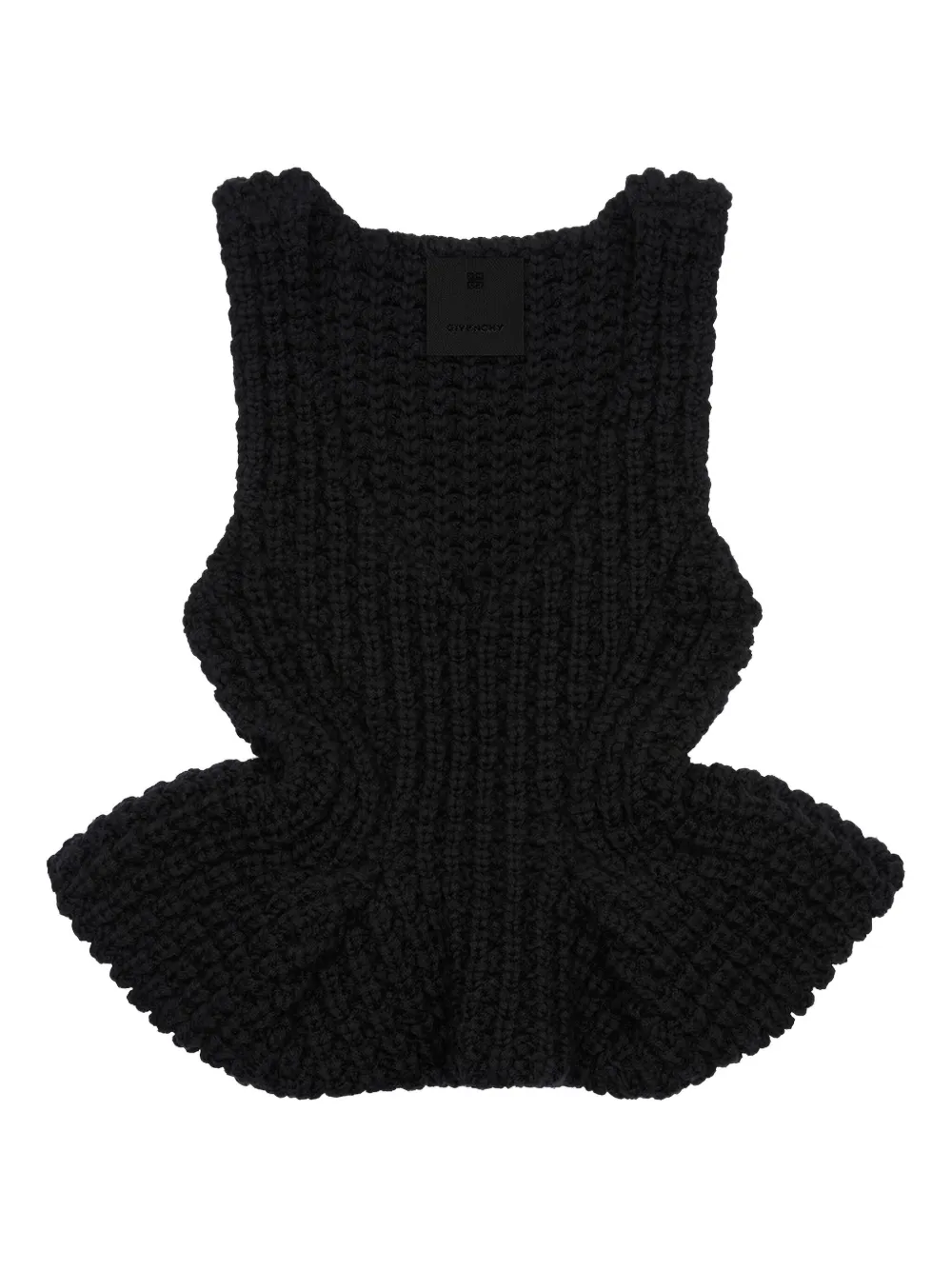 Топ крупной вязки с баской Givenchy, черный
Топ крупной вязки с баской Givenchy, черный