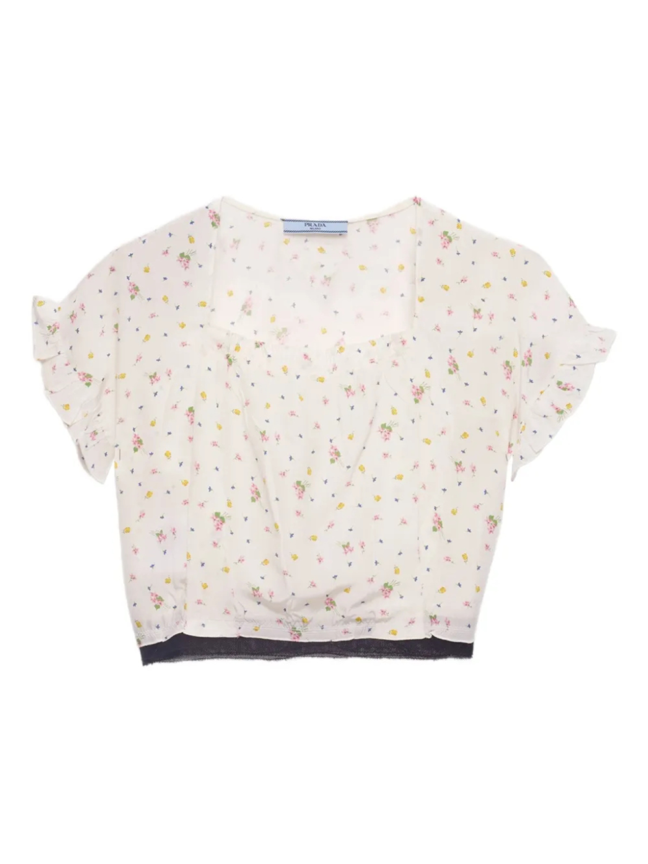 Prada укороченный топ с цветочным принтом, белый
Prada укороченный топ с цветочным принтом, белый