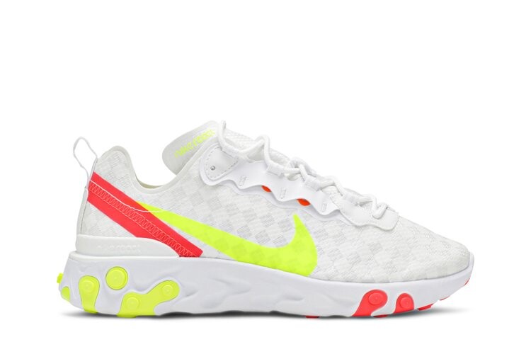 Кроссовки Nike React Element 55 'Checkered White Crimson Volt', белый 
Кроссовки Nike React Element 55 'Checkered White Crimson Volt', белый