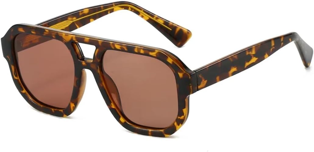 Ретро-солнцезащитные очки с двойной перемычкой, квадратной формы, модные женские солнцезащитные очки UV400, трендовые мужские очки с леопардовым принтом TVTBBVV, Leopard Tea
Ретро-солнцезащитные очки с двойной перемычкой, квадратной формы, модные женские солнцезащитные очки UV400, трендовые мужские очки с леопардовым принтом TVTBBVV, Leopard Tea