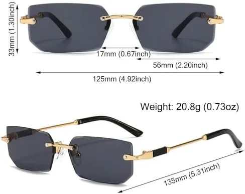 Солнцезащитные очки прямоугольной формы без оправы с защитой от УФ-излучения UV400. Модные солнцезащитные очки без оправы для женщин и мужчин MTZJH, Black Grey
Солнцезащитные очки прямоугольной формы без оправы с защитой от УФ-излучения UV400. Модные солнцезащитные очки без оправы для женщин и мужчин MTZJH, Black Grey