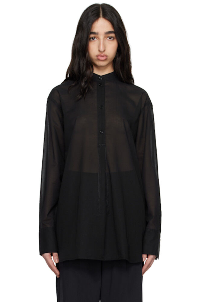 Черная рубашка со стоячим воротником TOTEME
Черная рубашка со стоячим воротником TOTEME