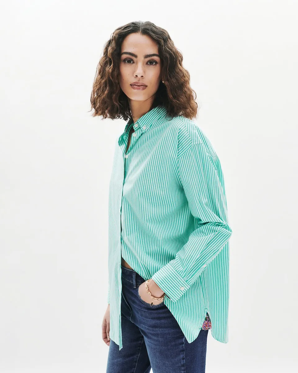 Женская рубашка с длинным рукавом в полоску Caroll, зеленый
Женская рубашка с длинным рукавом в полоску Caroll, зеленый