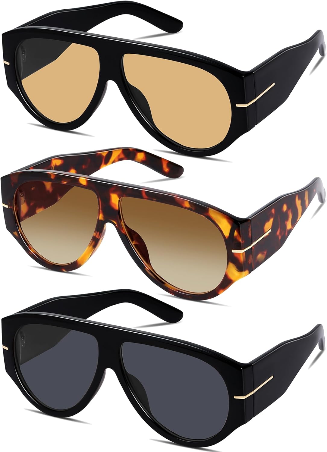 Солнцезащитные очки GRFISIA Oversized Retro Aviator для женщин и мужчин в стиле 70-х с толстой оправой, винтажный стиль, защита от УФ-излучения, A=black Gray+black Champagne+tortoise Gradient Tea
Солнцезащитные очки GRFISIA Oversized Retro Aviator для женщин и мужчин в стиле 70-х с толстой оправой, винтажный стиль, защита от УФ-излучения, A=black Gray+black Champagne+tortoise Gradient Tea