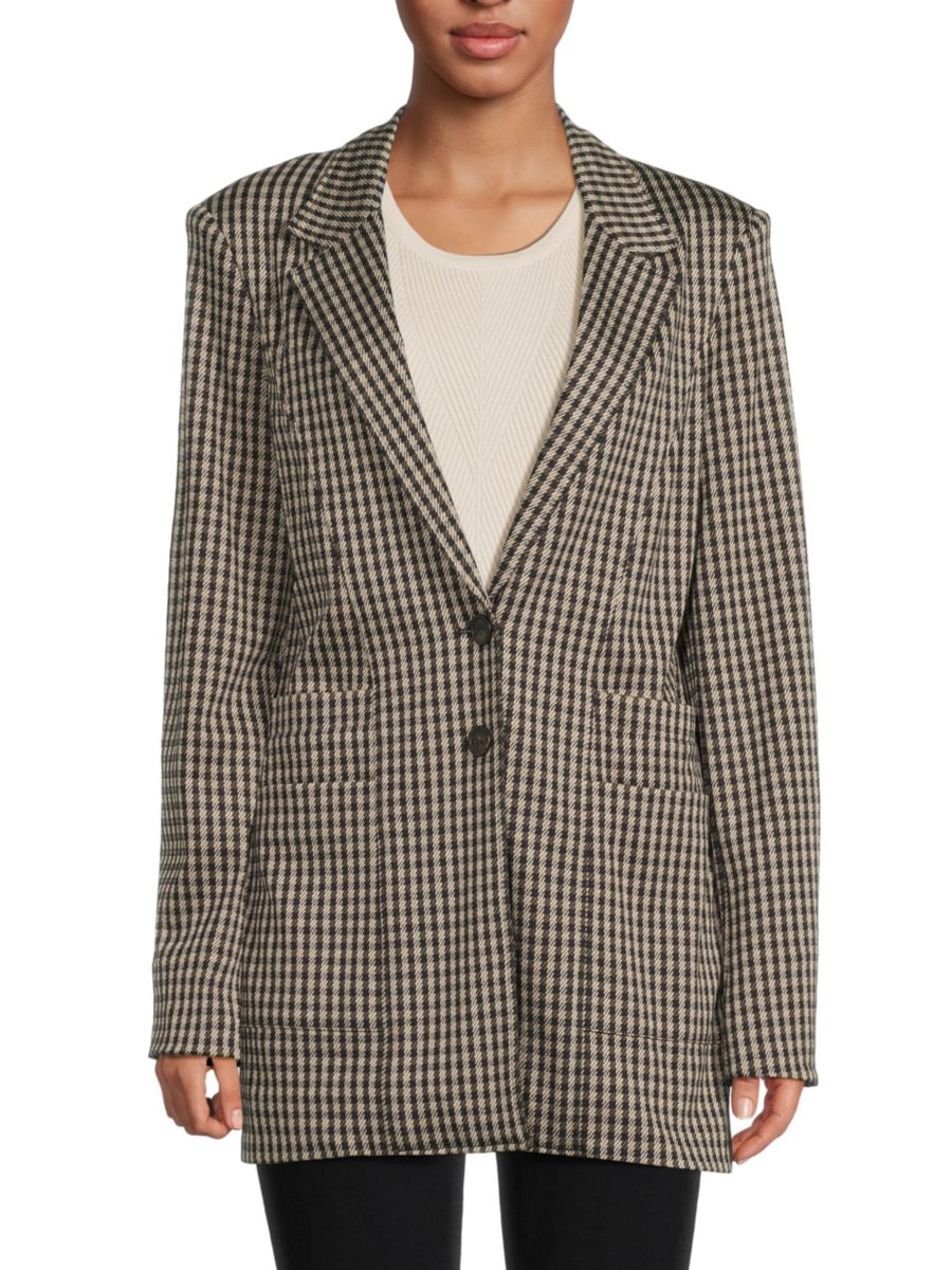Клетчатый пиджак с двумя карманами Sonia Rykiel, черный/белый
Клетчатый пиджак с двумя карманами Sonia Rykiel, черный/белый