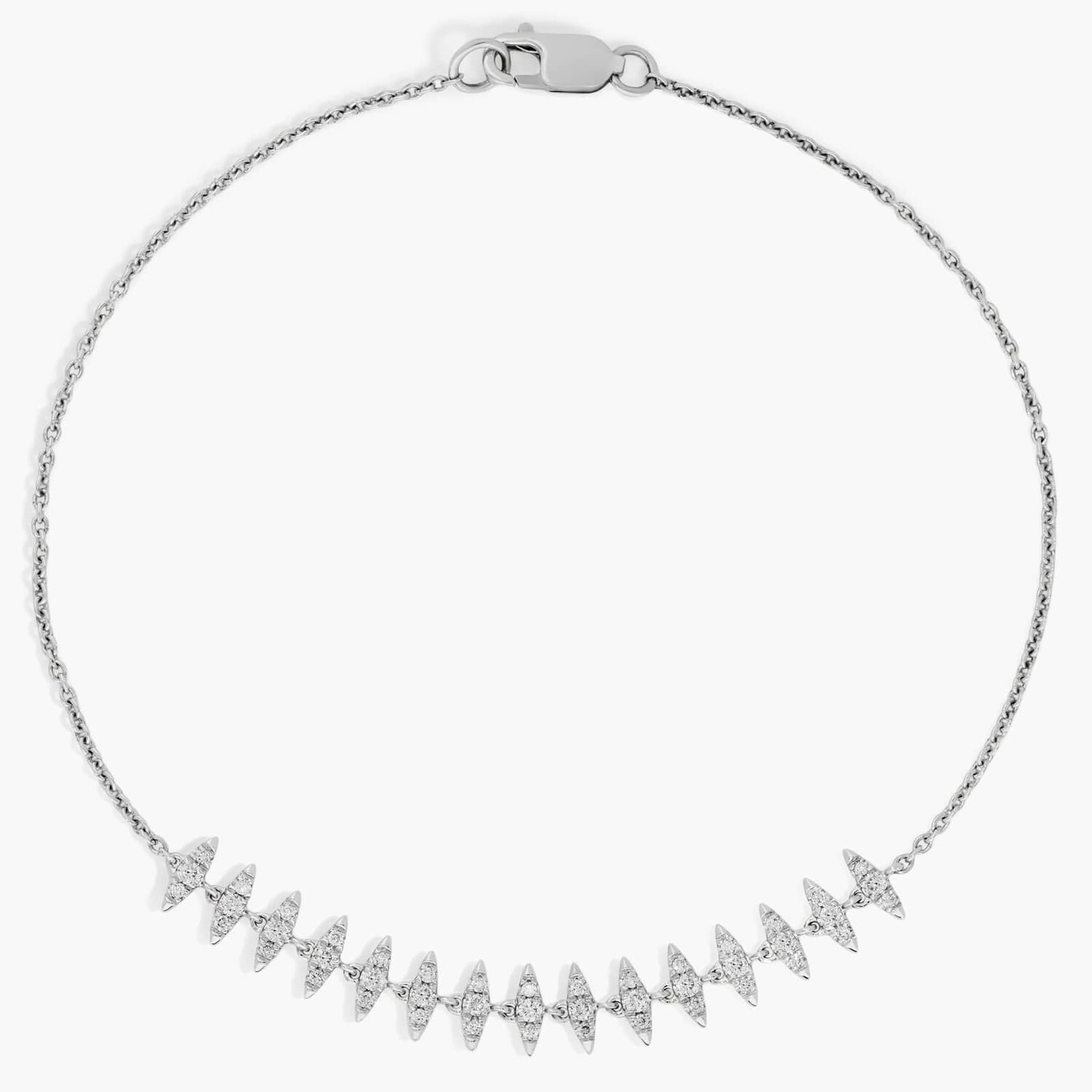 Браслет-цепочка с бриллиантовой бахромой из 14-каратного белого золота Blue Nile
Браслет-цепочка с бриллиантовой бахромой из 14-каратного белого золота Blue Nile