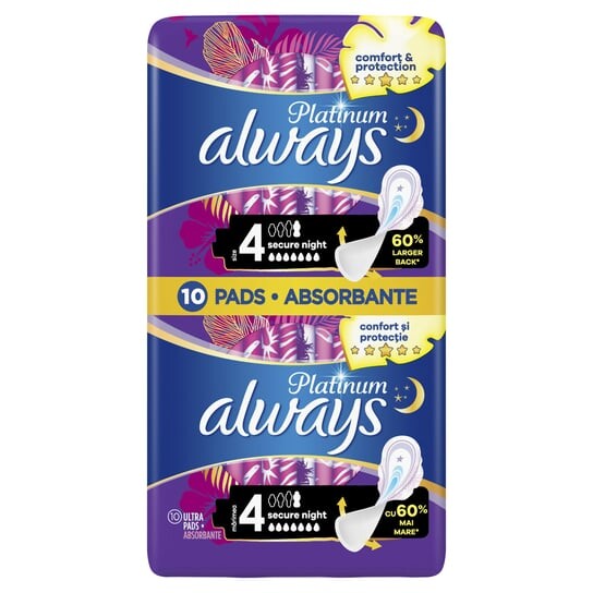 Гигиенические прокладки Always Night Secure DUO Pack, 10 шт., Procter & Gamble
Гигиенические прокладки Always Night Secure DUO Pack, 10 шт., Procter & Gamble