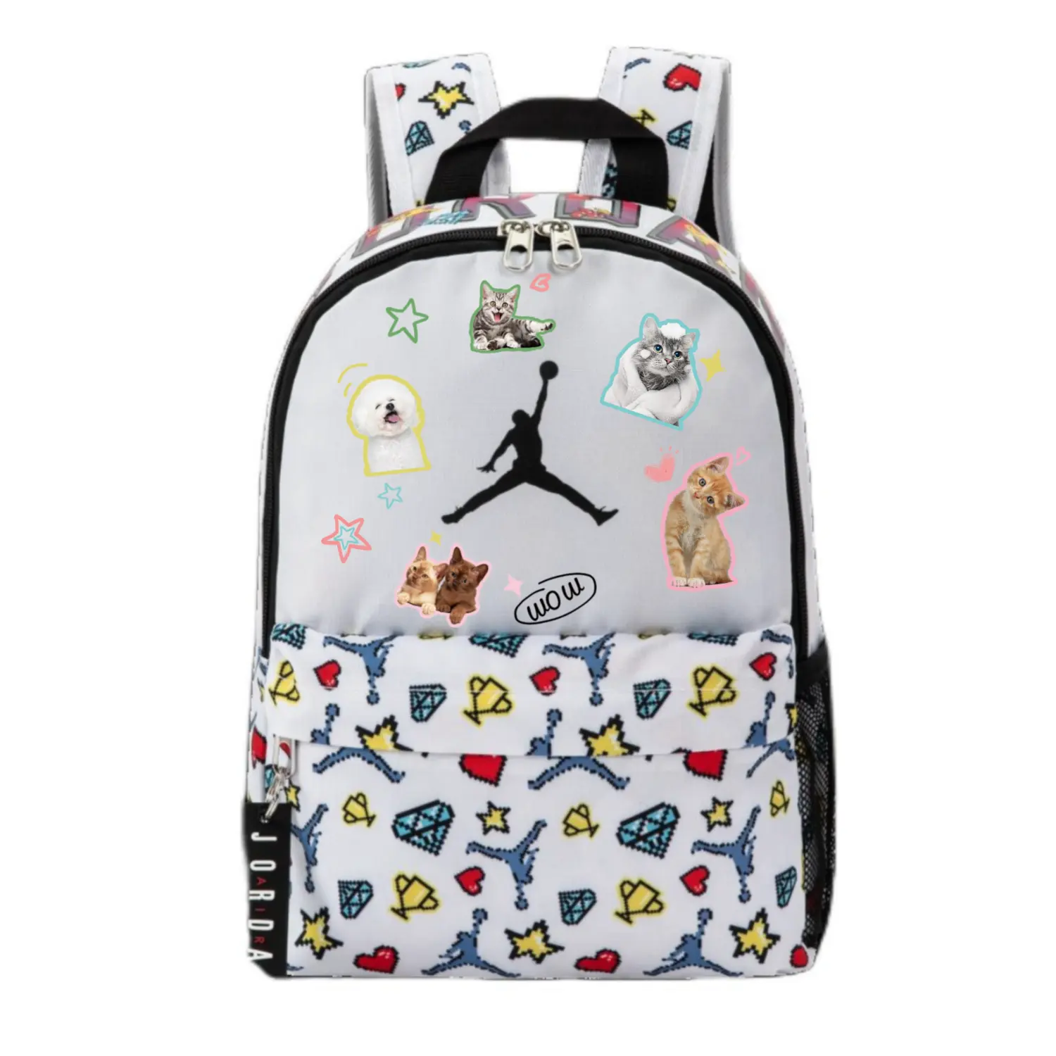 Jordan Полиэстеровый рюкзак обычный унисекс белый, WOW Cat and Dog
Jordan Полиэстеровый рюкзак обычный унисекс белый, WOW Cat and Dog