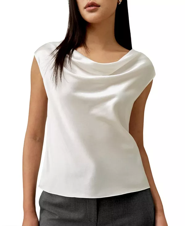 Шелковый топ с воротником-хомутом из шармеза Lilysilk, белый
Шелковый топ с воротником-хомутом из шармеза Lilysilk, белый