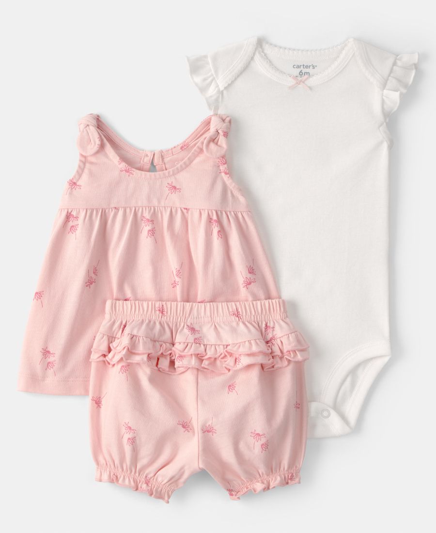 Детский комплект для девочек: топ с принтом, боди и шорты, 3 предмета Carter's, Pink/White
Детский комплект для девочек: топ с принтом, боди и шорты, 3 предмета Carter's, Pink/White