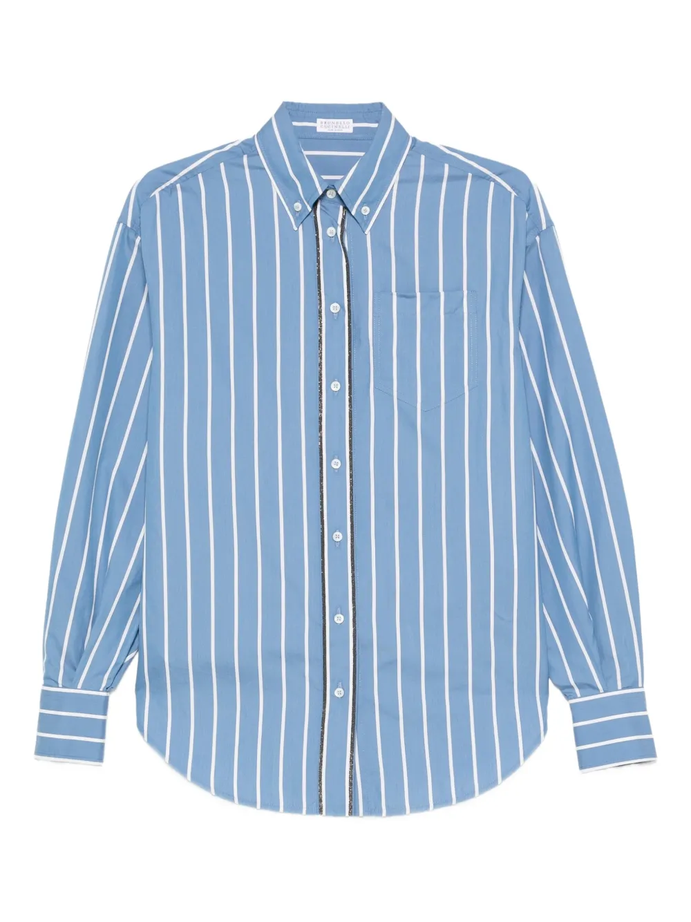 Полосатая рубашка Brunello Cucinelli, синий
Полосатая рубашка Brunello Cucinelli, синий