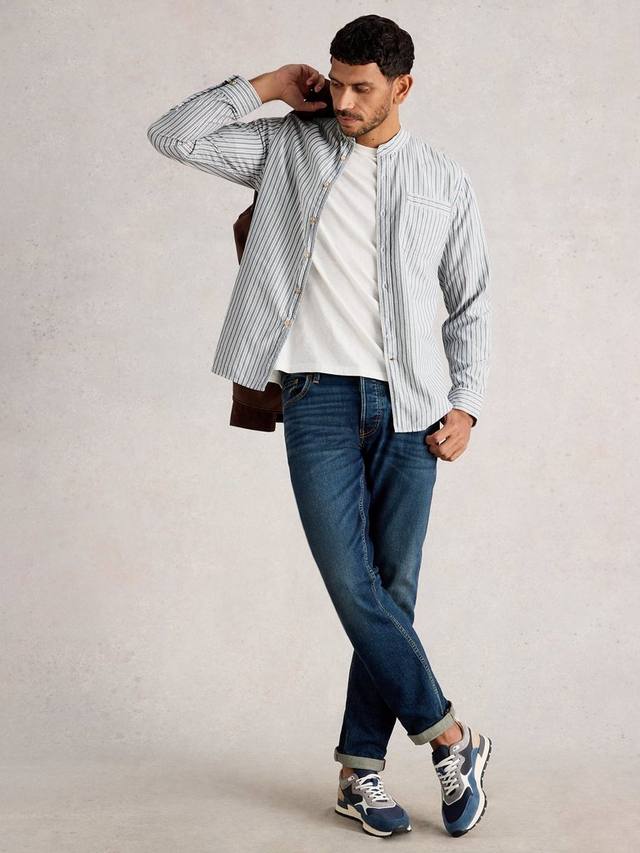 Хлопковая полосатая рубашка Alnwick в стиле grandad White Stuff, White/Blue
Хлопковая полосатая рубашка Alnwick в стиле grandad White Stuff, White/Blue