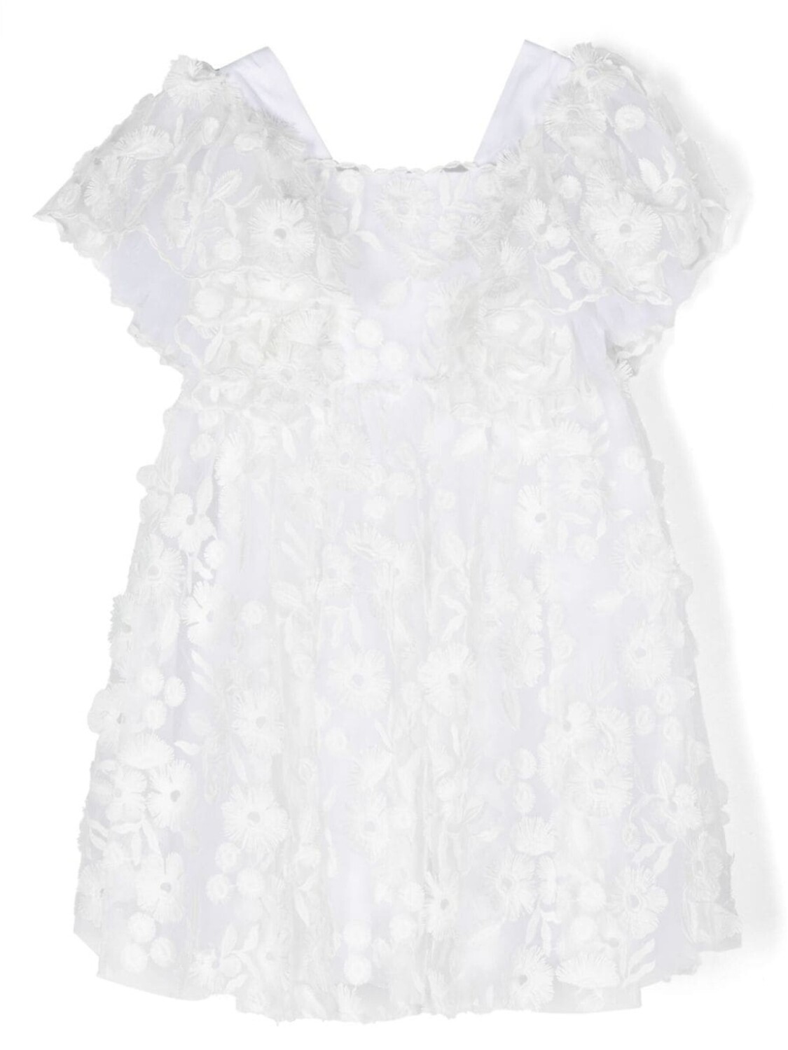 Tartine Et Chocolat платье из тюля с цветочной вышивкой, белый