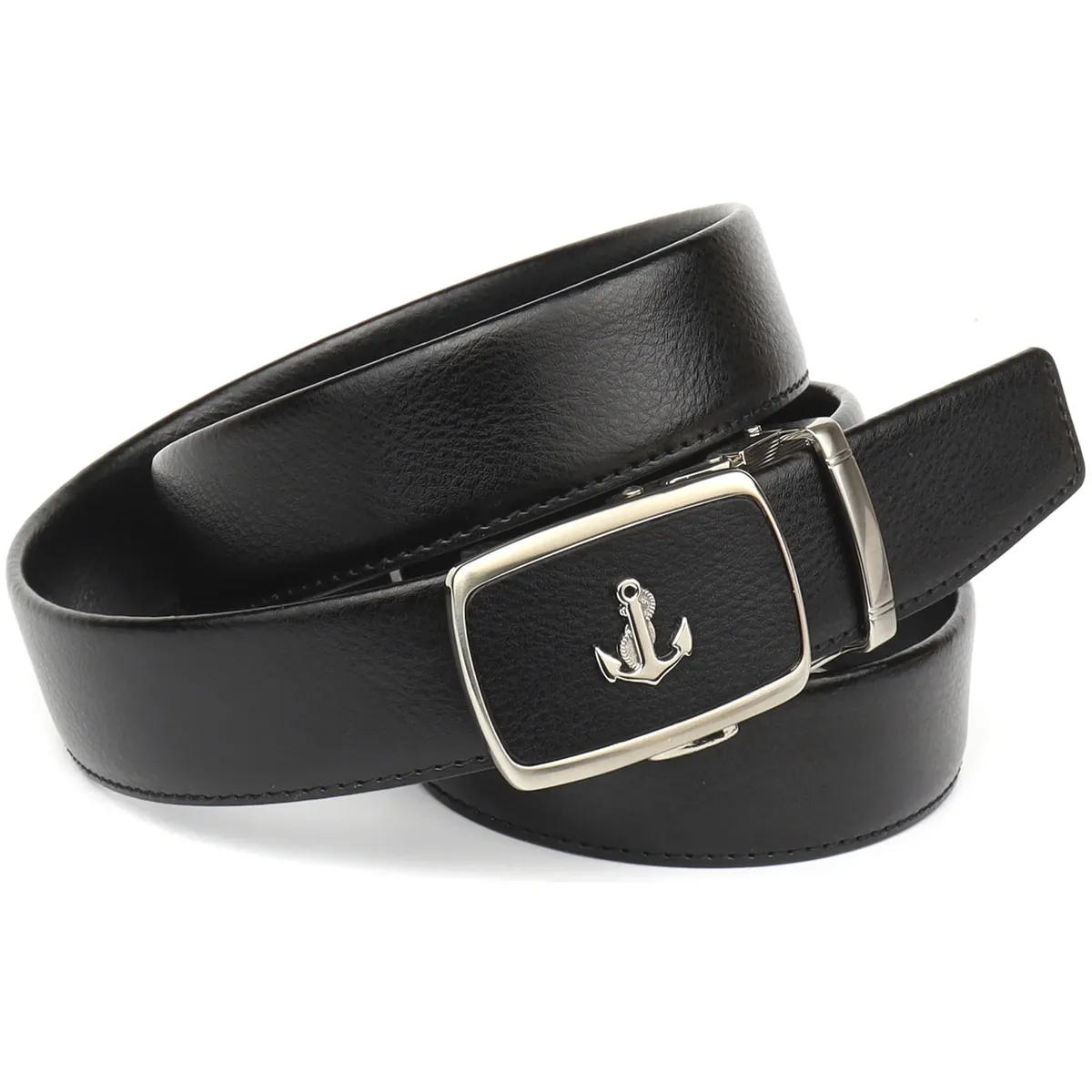 Кожаный ремень Anthoni Crown, логотип в виде якоря на пряжке, черный
Кожаный ремень Anthoni Crown, логотип в виде якоря на пряжке, черный