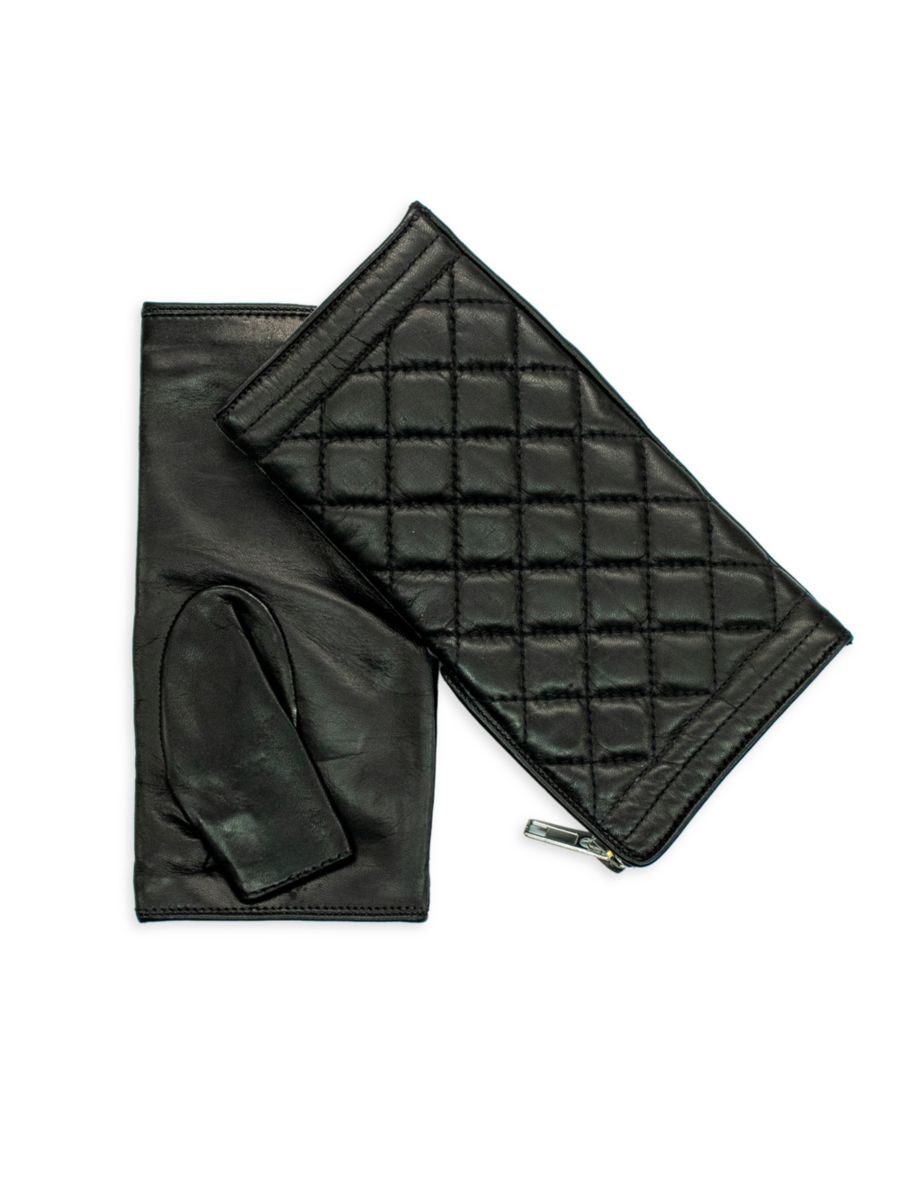 Стеганые кожаные перчатки без пальцев Portolano, черный
Стеганые кожаные перчатки без пальцев Portolano, черный