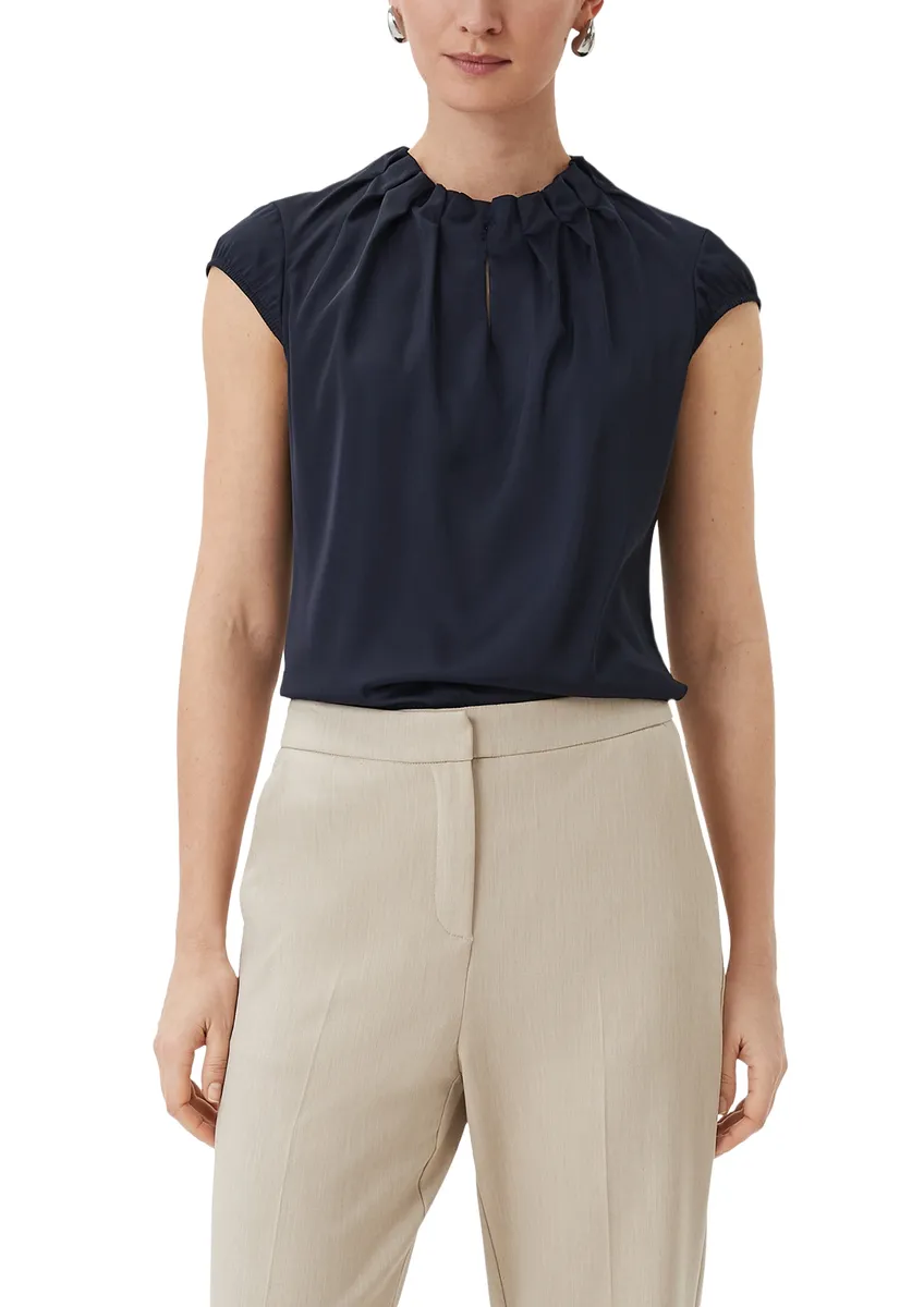Атласная блузка Comma с рюшами, синий
Атласная блузка Comma с рюшами, синий