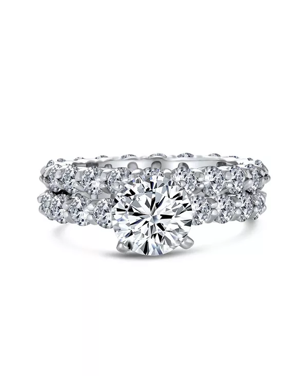 Комплект колец из стерлингового серебра с круглыми фианитами 3 карата и кубическими циркониями в оправе «Вечность» – дизайн с 6 зубцами Bling Jewelry, silver
Комплект колец из стерлингового серебра с круглыми фианитами 3 карата и кубическими циркониями в оправе «Вечность» – дизайн с 6 зубцами Bling Jewelry, silver