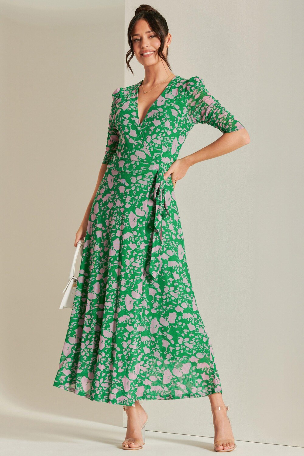 Платье макси из сетки с запахом спереди Daliyah Jolie Moi, зеленый
Платье макси из сетки с запахом спереди Daliyah Jolie Moi, зеленый