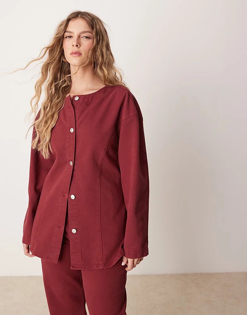 Джинсовая рубашка с завышенной талией в гранатовом цвете ASOS DESIGN
Джинсовая рубашка с завышенной талией в гранатовом цвете ASOS DESIGN