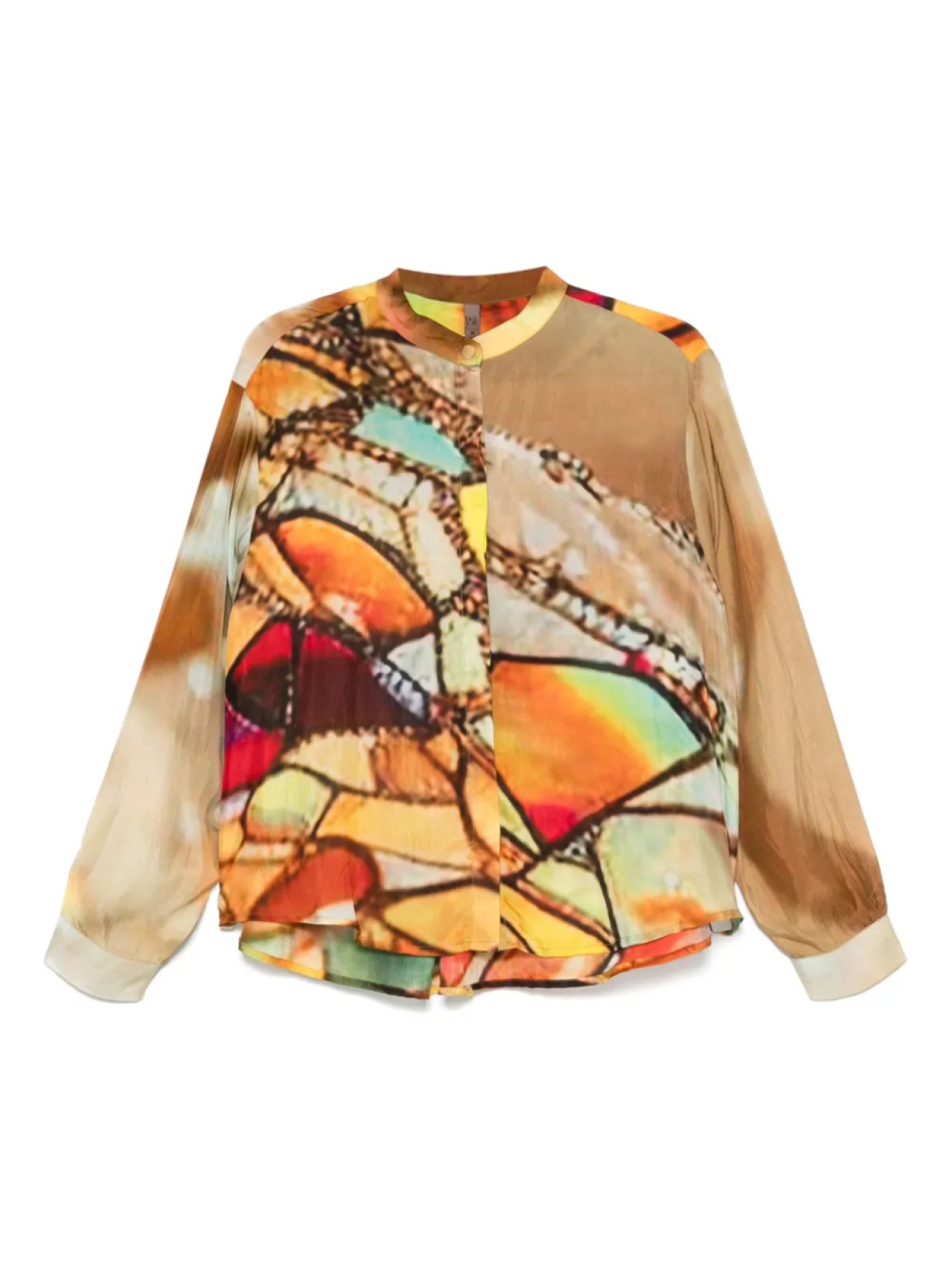 Рубашка с абстрактным принтом YAVI, коричневый 
Рубашка с абстрактным принтом YAVI, коричневый