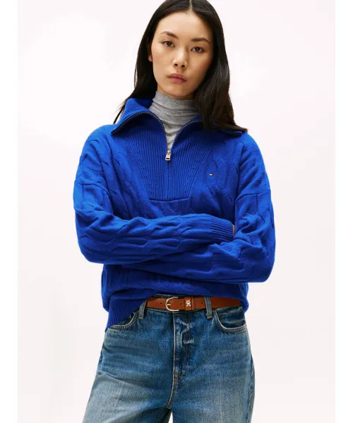 Шерстяной свитер Relaxed fit Tommy Hilfiger, синий 
Шерстяной свитер Relaxed fit Tommy Hilfiger, синий