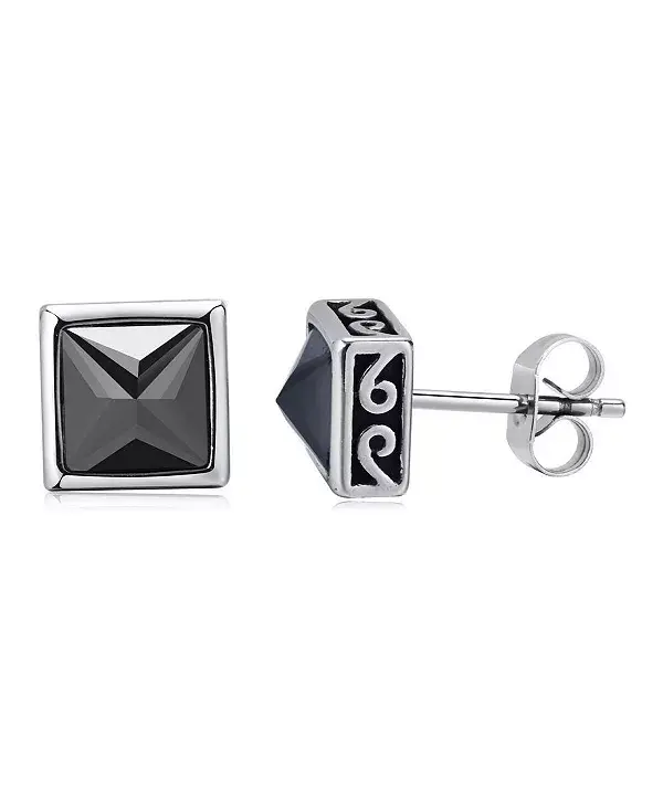 Квадратные серьги-гвоздики из нержавеющей стали с черным фианитом и греческим узором Metallo, silver
Квадратные серьги-гвоздики из нержавеющей стали с черным фианитом и греческим узором Metallo, silver